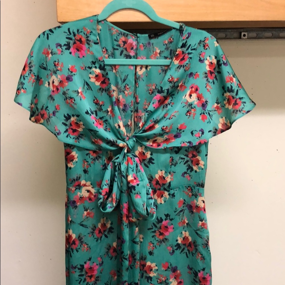 Zara green floral romper